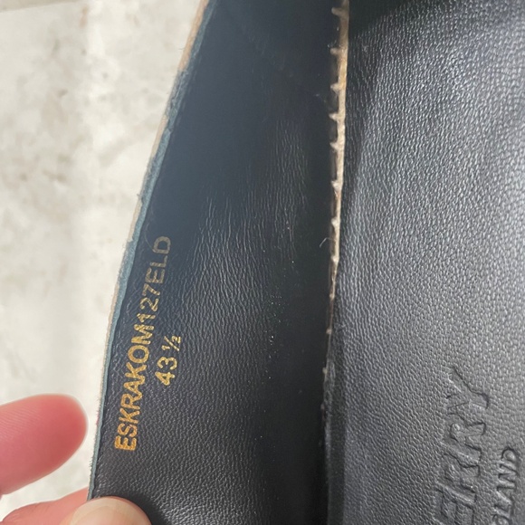 BURBERRY {43/9.5} Espadrilles Canvas Striped Neutrals Tan Black Red White - Picture 7 of 11